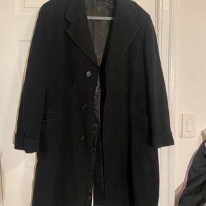 black wool 100% cashmere man coat